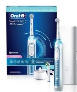Oral B Smart 7 Electric Toothbrush with Advanced Personalization with Ultra Soft Brush head with Travel case and extra brush head